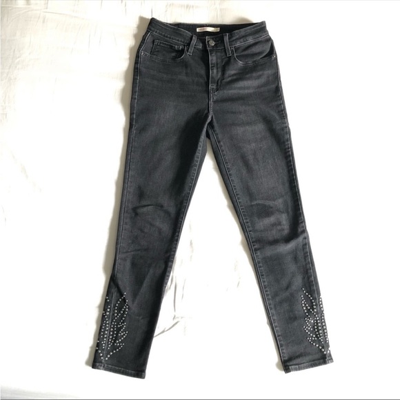 Levi’s 721 High Rise Skinny Jean Studded Ankle - Picture 2 of 7